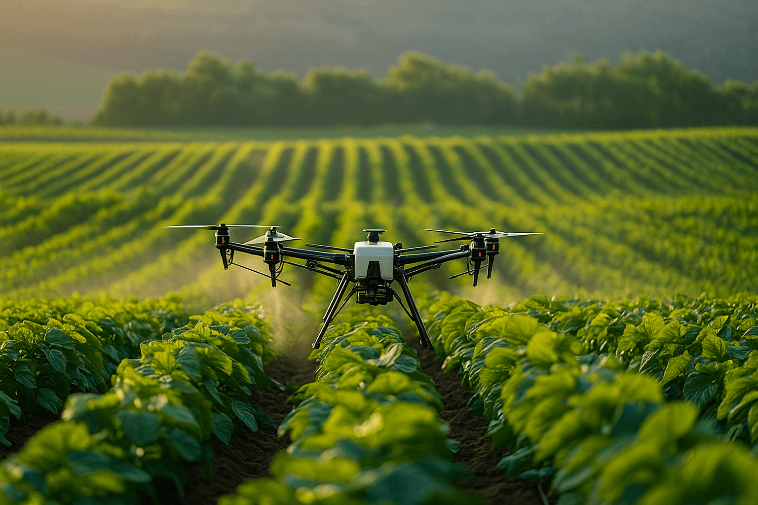 Farmer using sustainable farming practices